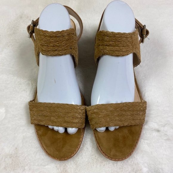 LIKE NEW Vince Camuto "Raner" Demi Wedge‎ Tipsy Taupe Sandals, size 11 - Picture 2 of 13